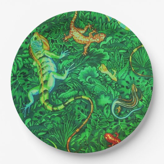 De Batik van hagedissen Papieren Bordje (Voorkant)