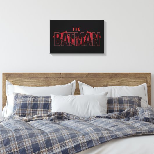 De Batman Bat Overlay-Logo Canvas Afdruk (Insitu (Slaapkamer))
