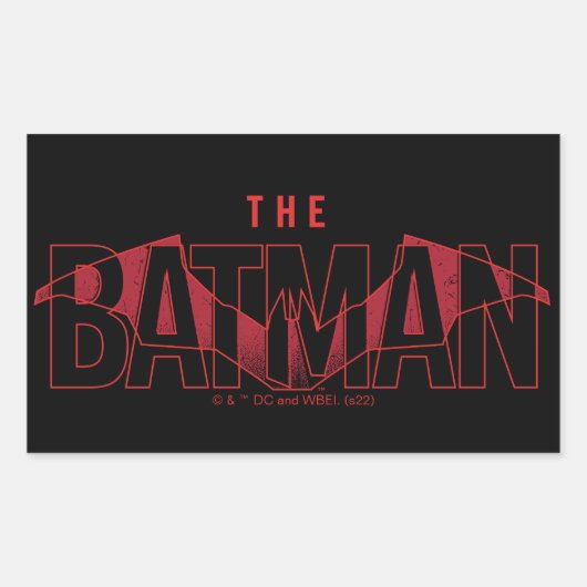 De Batman Bat Overlay-Logo Rechthoekige Sticker (Voorkant)