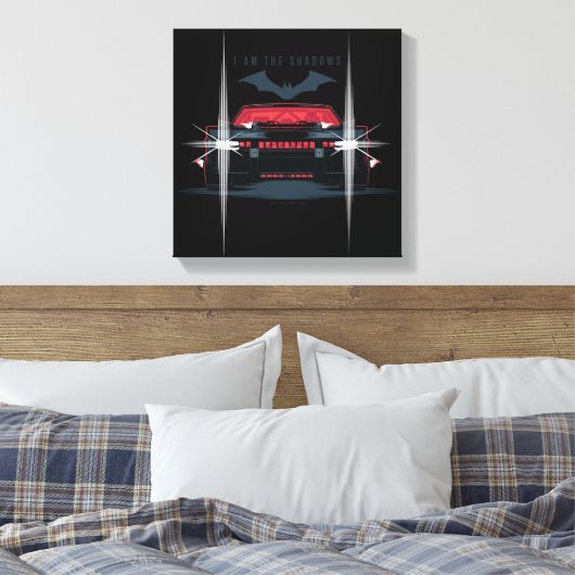 De Batman Batmobile - ik ben de schaduwen Canvas Afdruk (Insitu (Slaapkamer))
