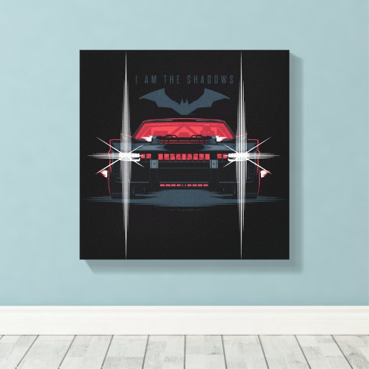 De Batman Batmobile - ik ben de schaduwen Canvas Afdruk (Insitu (Houten vloer))