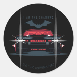De Batman Batmobile - ik ben de schaduwen Ronde Sticker