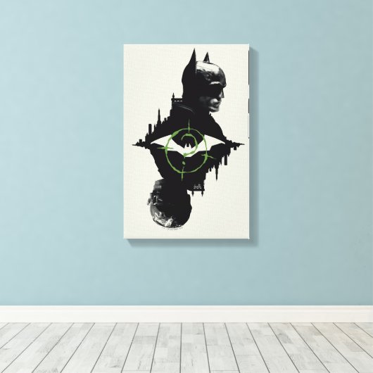 De Batman en de Riddler-grafische kaart met twee t Canvas Afdruk (Insitu (Houten vloer))