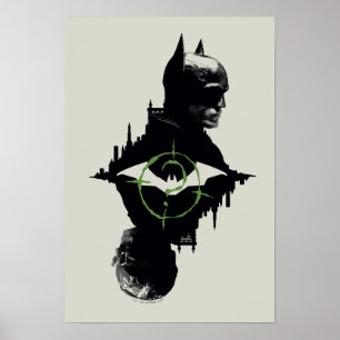 De Batman en de Riddler-grafische kaart met twee t Poster