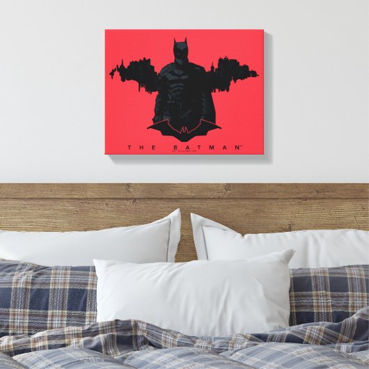 De Batman Gotham Silhouette Canvas Afdruk (Insitu (Slaapkamer))