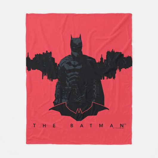 De Batman Gotham Silhouette Fleece Deken (Voorkant)