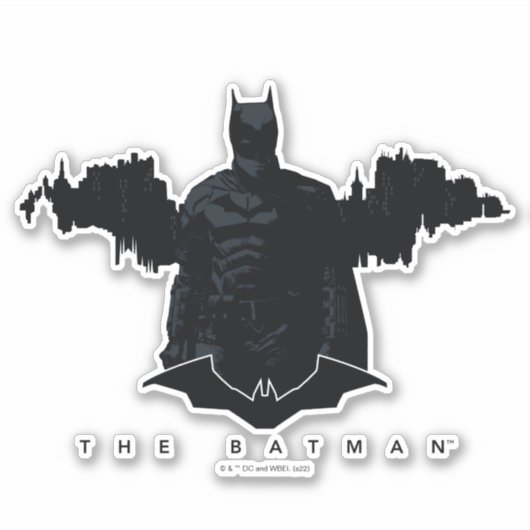 De Batman Gotham Silhouette Sticker (Voorkant)