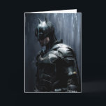 De Batman in de regen Kaart<br><div class="desc">Met Robert Pattinson als Batman | Batman staat in de regen.</div>