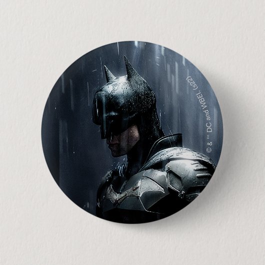 De Batman in de regen Ronde Button 5,7 Cm (Voorkant)