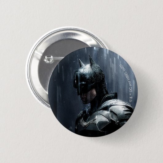 De Batman in de regen Ronde Button 5,7 Cm (Voorkant /achterkant)