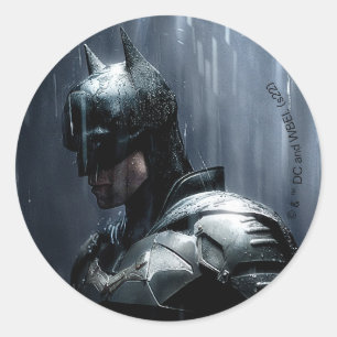 De Batman in de regen Ronde Sticker