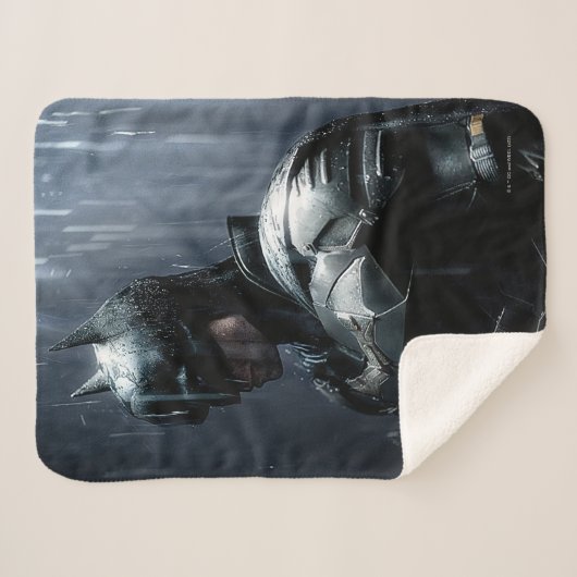 De Batman in de regen Sherpa Deken (Voorkant (horizontaal))