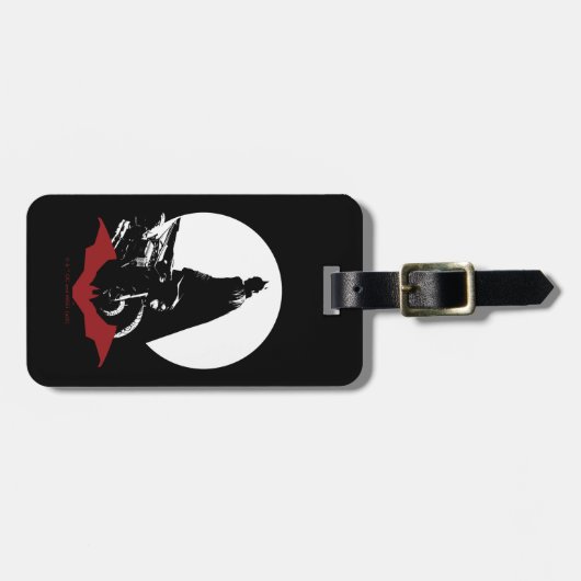 De Batman Motorcycle Silhouette Bagagelabel (Voorkant horizontaal)
