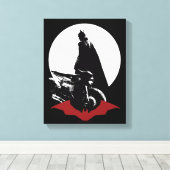 De Batman Motorcycle Silhouette Canvas Afdruk (Insitu (Houten vloer))