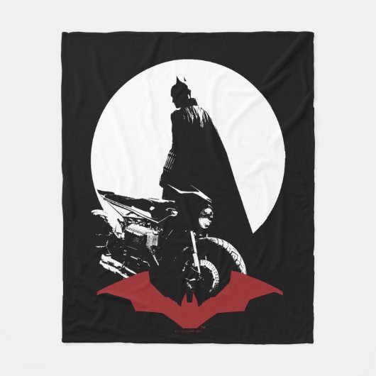De Batman Motorcycle Silhouette Fleece Deken (Voorkant)