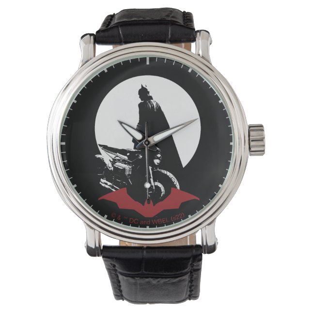De Batman Motorcycle Silhouette Horloge (Voorkant)