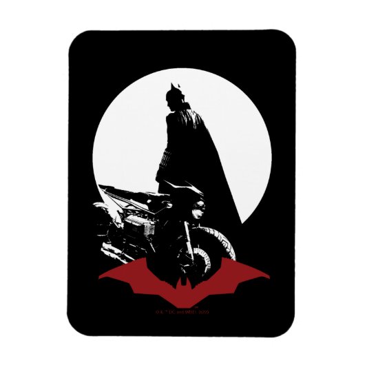 De Batman Motorcycle Silhouette Magneet (Verticaal)