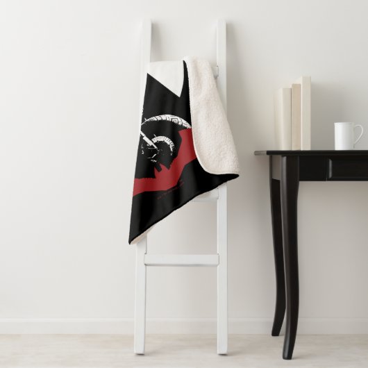 De Batman Motorcycle Silhouette Sherpa Deken (In situ)