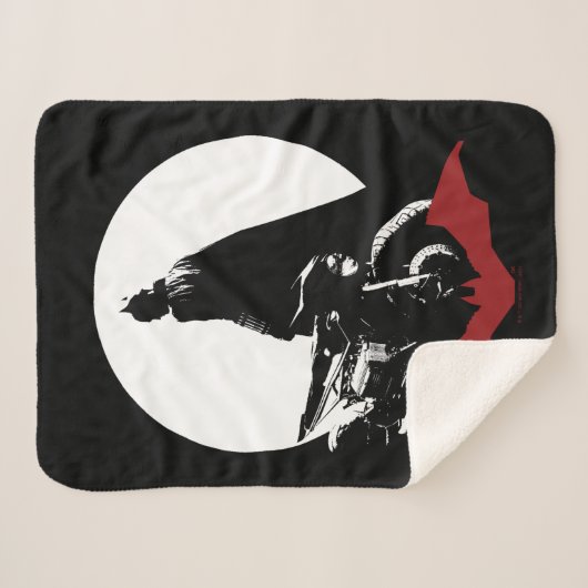 De Batman Motorcycle Silhouette Sherpa Deken (Voorkant (horizontaal))