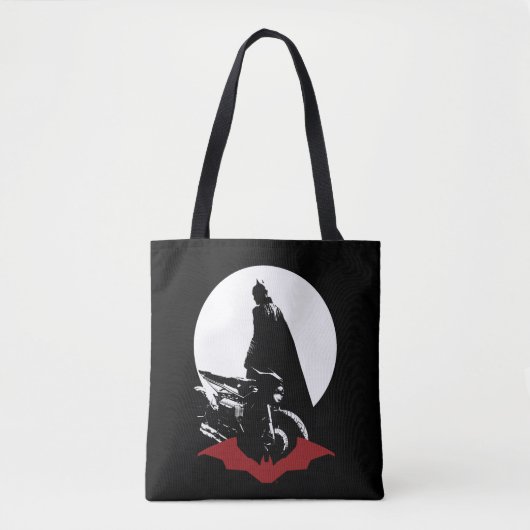 De Batman Motorcycle Silhouette Tote Bag (Voorkant)