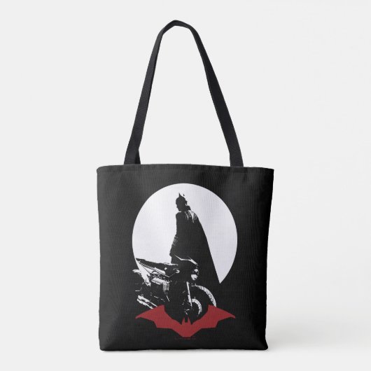 De Batman Motorcycle Silhouette Tote Bag (Achterkant)