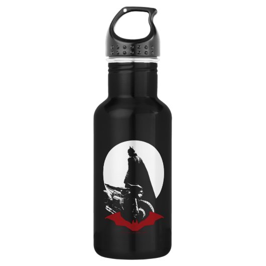 De Batman Motorcycle Silhouette Waterfles (Voorkant)