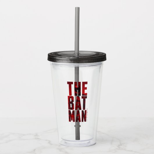 De Batman Typography Cutout Acryl Drinkbeker (Voorkant)