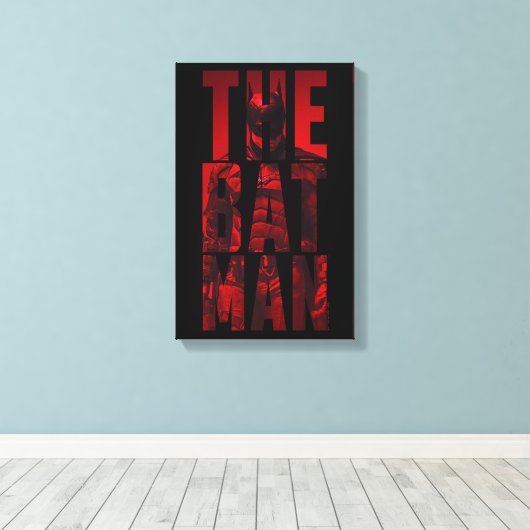 De Batman Typography Cutout Canvas Afdruk (Insitu (Houten vloer))