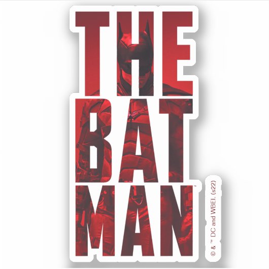De Batman Typography Cutout Sticker (Voorkant)
