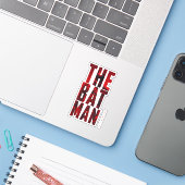 De Batman Typography Cutout Sticker (Laptop met iPhone)