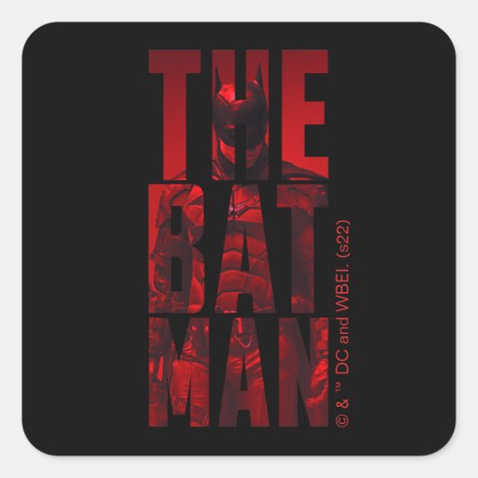 De Batman Typography Cutout Vierkante Sticker (Voorkant)