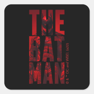 De Batman Typography Cutout Vierkante Sticker