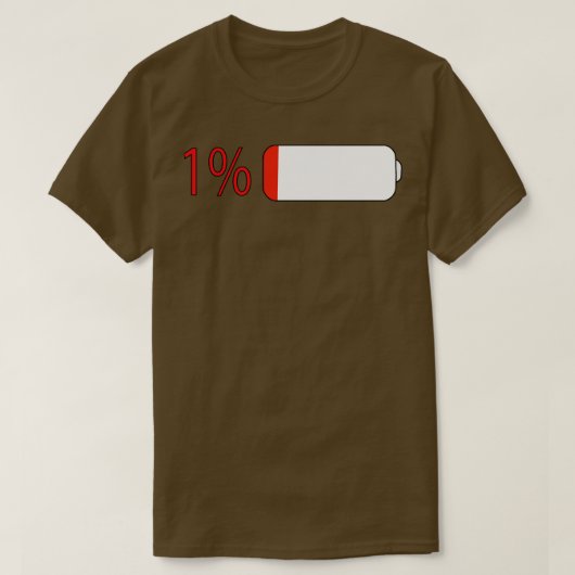 De batterij opladen t-shirt (Design voorkant)