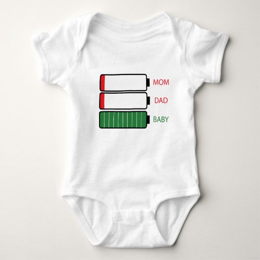 de batterijoplaadindicatie van pa mam baby romper (Voorkant)