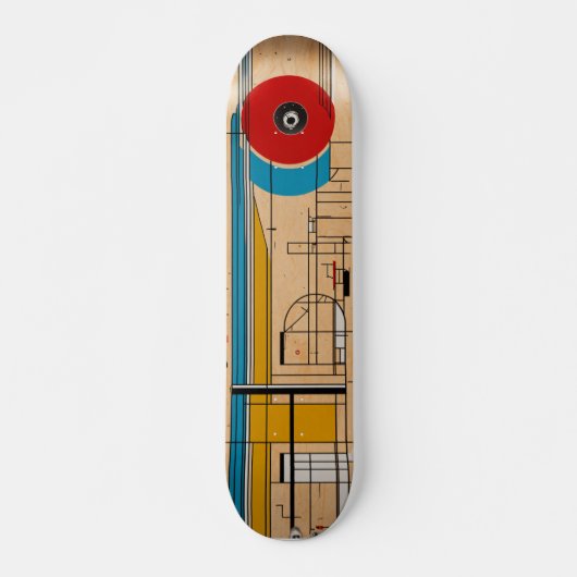 de Bauhaus geest in elke kickflip en grind Persoonlijk Skateboard (Voorkant)