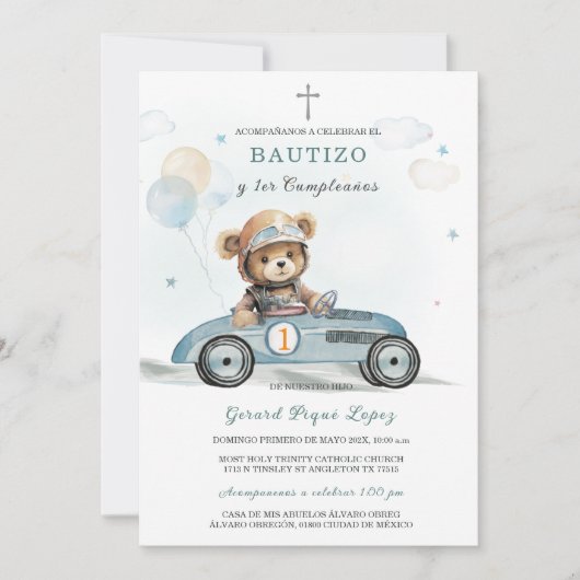 De Bautizo en het eerste verjaardagsfeestje Kaart (Voorkant)