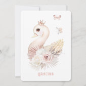 de Bautizo Y Primer Añito Cisne Kaart (Achterkant)