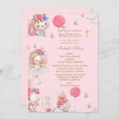 De Bautizo y Primer Cumpleaños Para Niña Kaart (Voorkant / Achterkant)