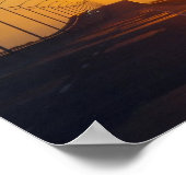 De Bay Bridge bij zonsondergang Poster (Hoek)