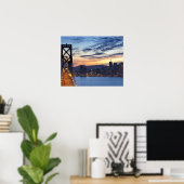 De Bay Bridge vanuit Treasure Island Poster (Thuiskantoor)