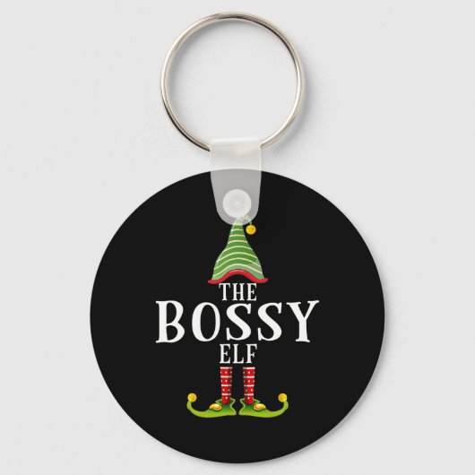 De bazige elf grappige bijpassende pyjama Kerstmis Sleutelhanger (Voorkant)