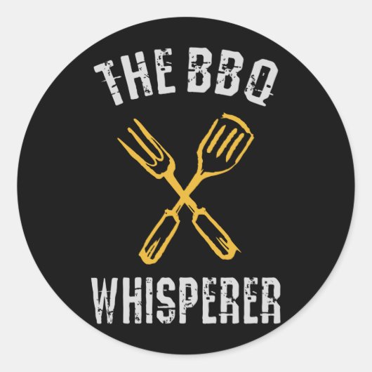 De BBQ Whisperer Ronde Sticker (Voorkant)