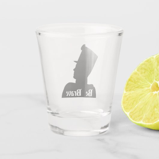 De "be Brave" infanterie Shot Glas (Achterkant)
