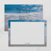 De Beach Blue White Coastal Ocean Wave Phrase Bedankkaart (Voorkant / Achterkant)