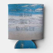 De Beach Blue White Coastal Ocean Wave Phrase Blikjeskoeler (Voorkant)