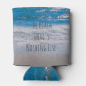 De Beach Blue White Coastal Ocean Wave Phrase Blikjeskoeler (Achterkant)