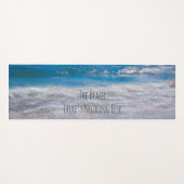 De Beach Blue White Coastal Ocean Wave Phrase Yogamat (Voorkant (horizontaal))