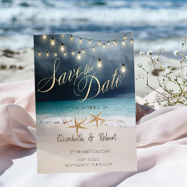 De Beach bruiloft, Seastar string lichten sparen d Save The Date