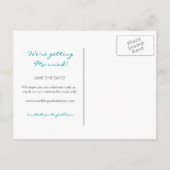 De Beach bruiloft van de bestemming sparen de Datu Aankondigingskaart (Achterkant)