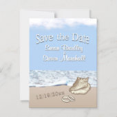 De Beach bruiloft van de bestemming sparen de Datu Magnetische Uitnodiging (Voorkant)